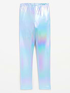 Image number 2 showing, Shiny Foil Print Leggings for Girls