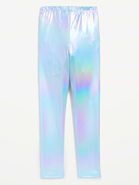 Shiny Foil Print Leggings for Girls