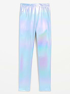 Image number 1 showing, Shiny Foil Print Leggings for Girls