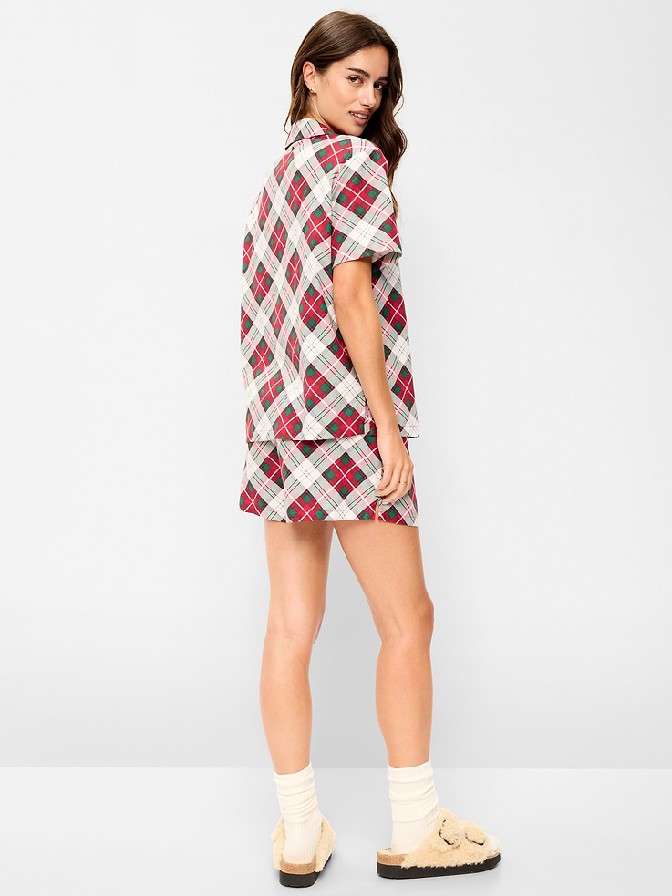 Image number 2 showing, Flannel Pajama Short Set for Women