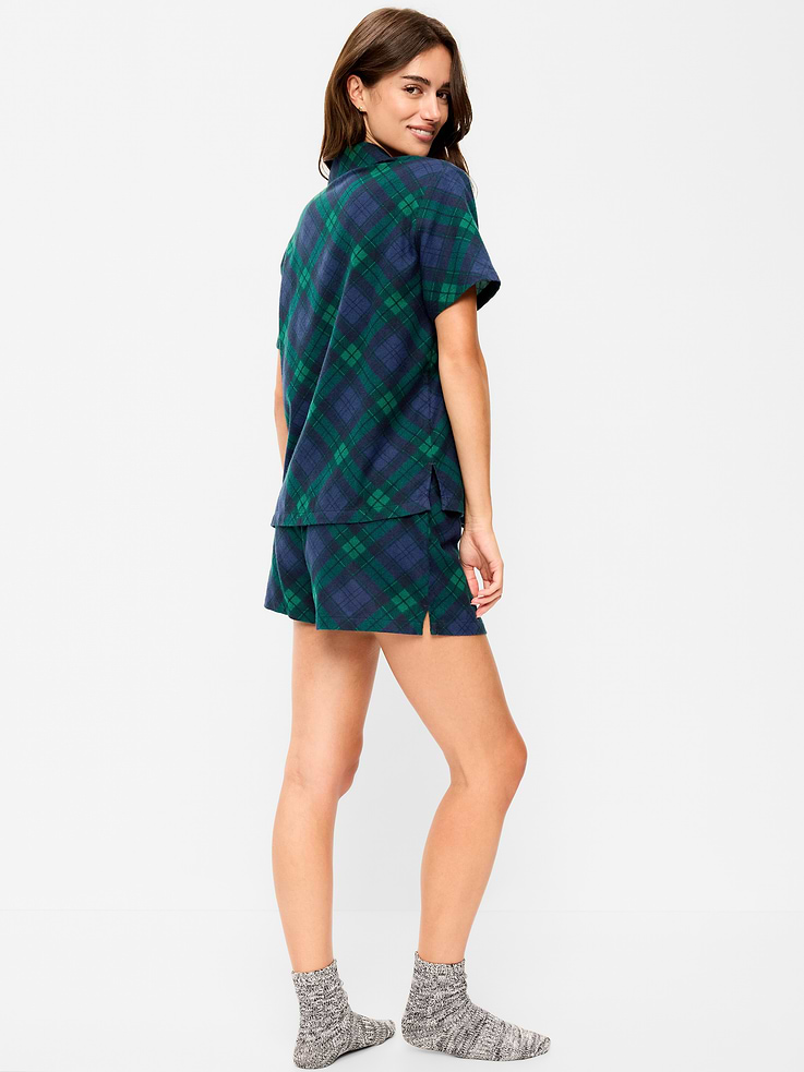 Image number 2 showing, Flannel Pajama Short Set for Women