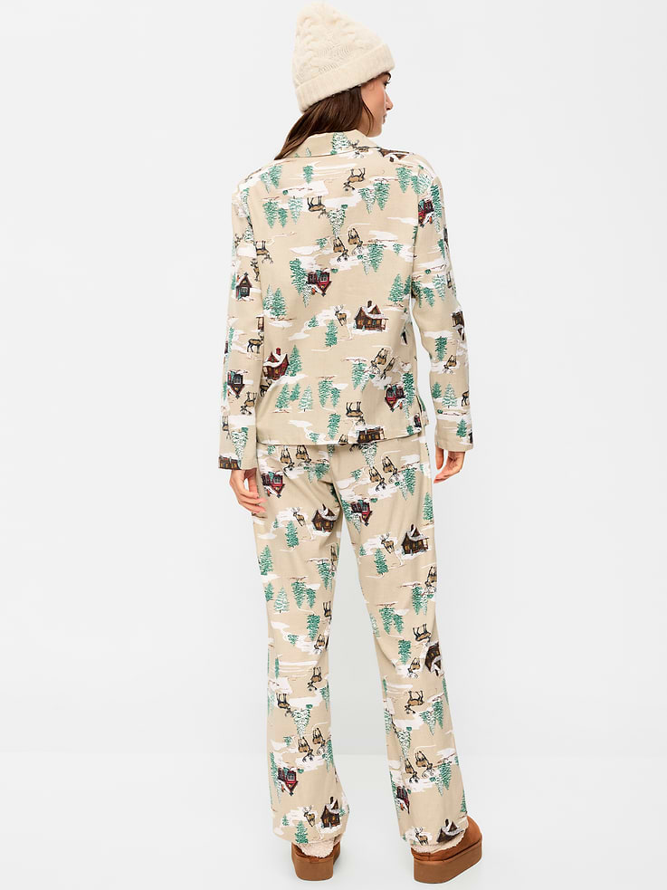 Image number 2 showing, Printed Flannel Pajama Pant Set for Women