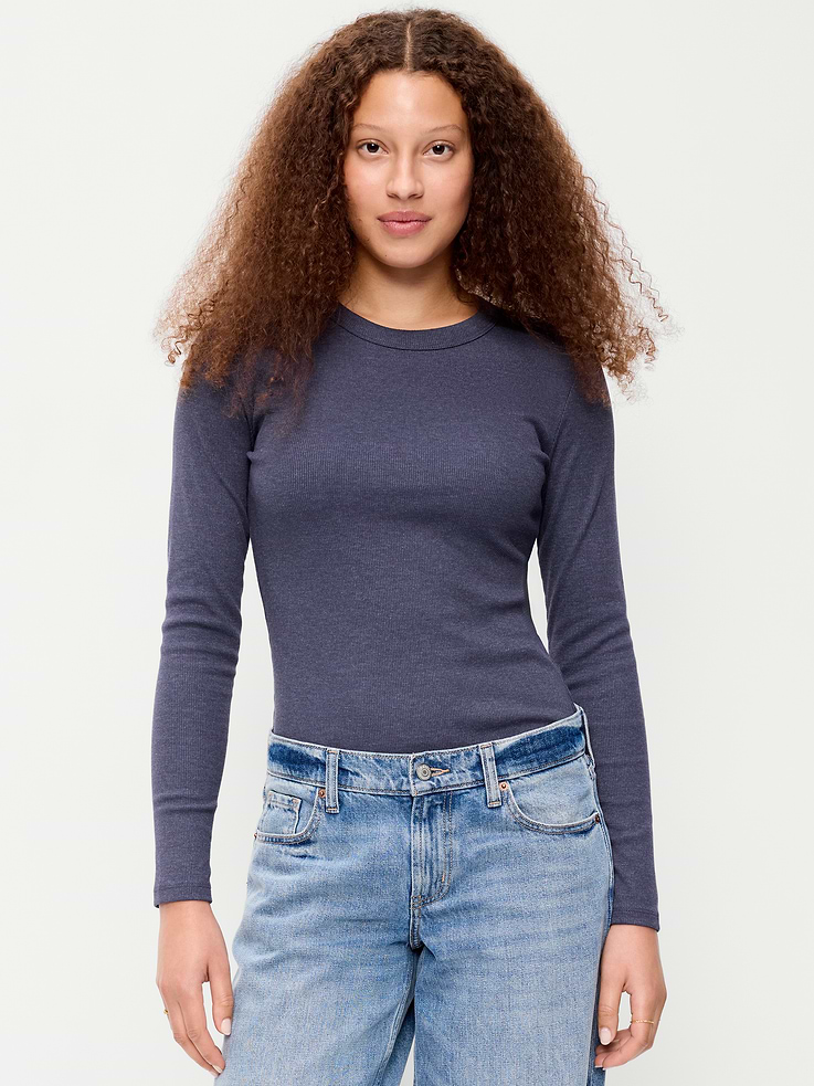Image number 1 showing, Snug Long-Sleeve Crew-Neck T-Shirt