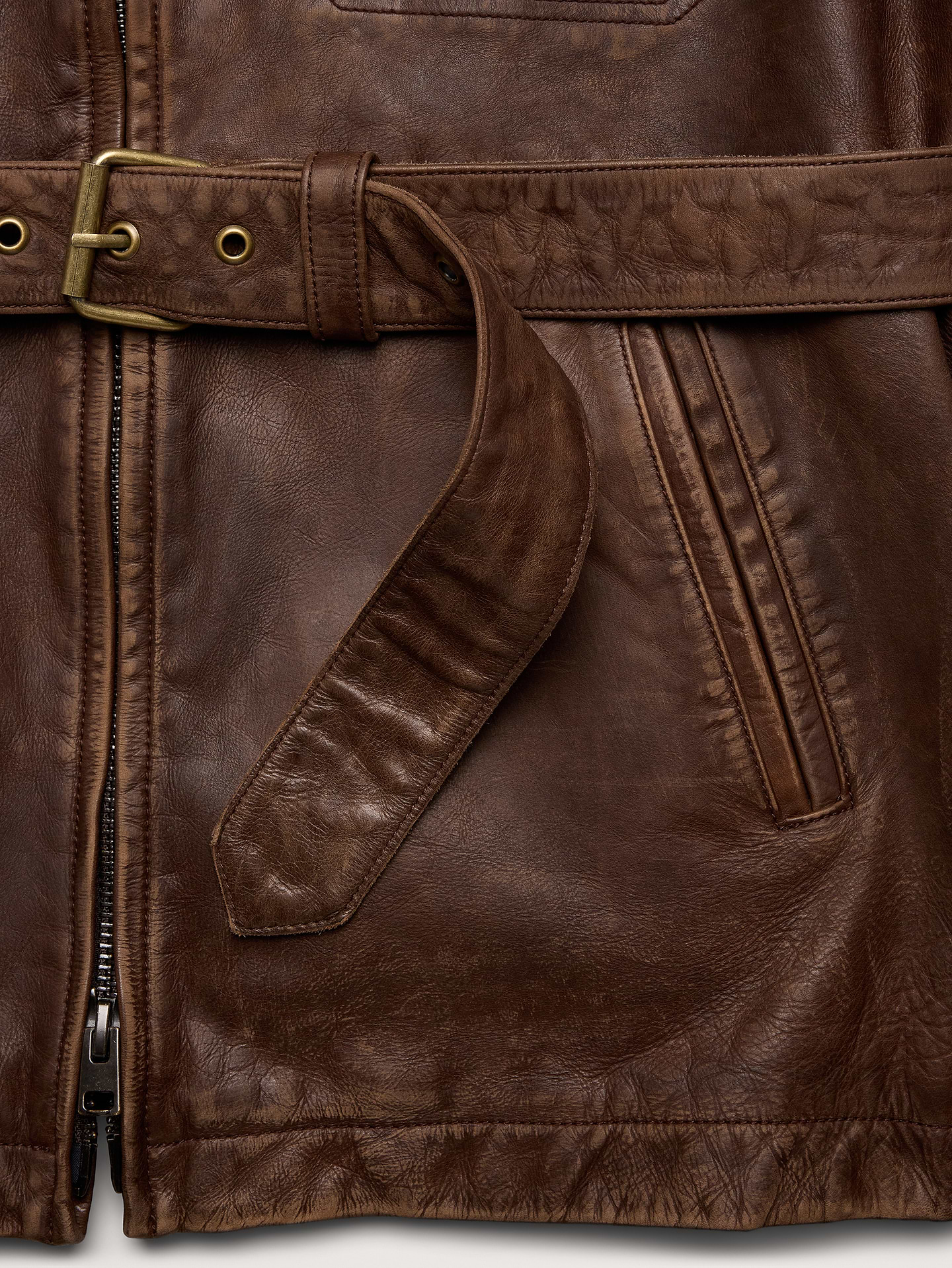 Image number 7 showing, Archive Reissue Leather Belted Field Jacket