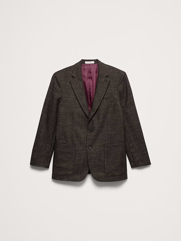 Veste de complet ajustée cintrée en tweed italien