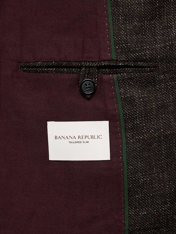 Veste de complet ajustée cintrée en tweed italien