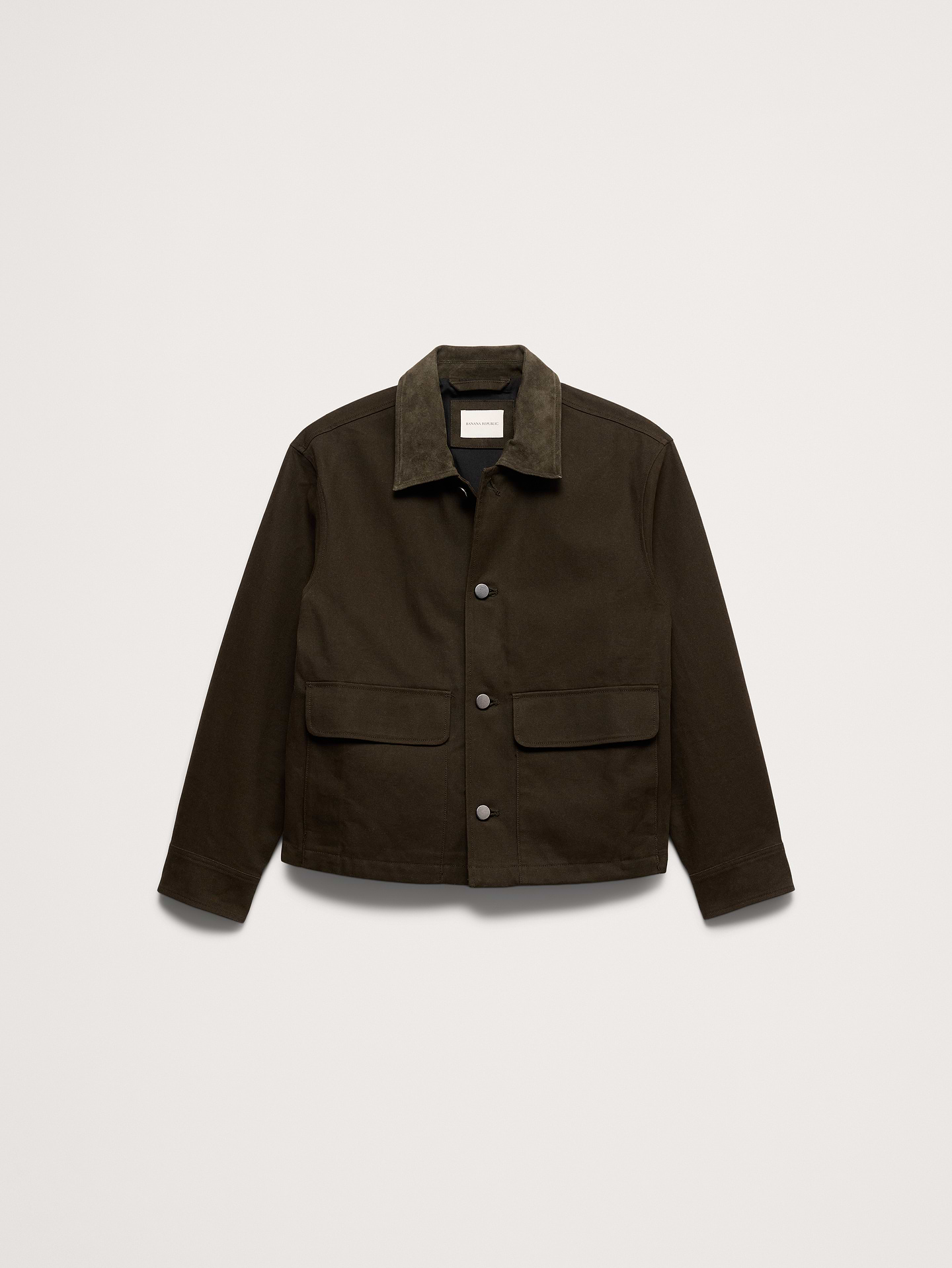 Image number 5 showing, Cotton Twill Utility Jacket with Suede Collar