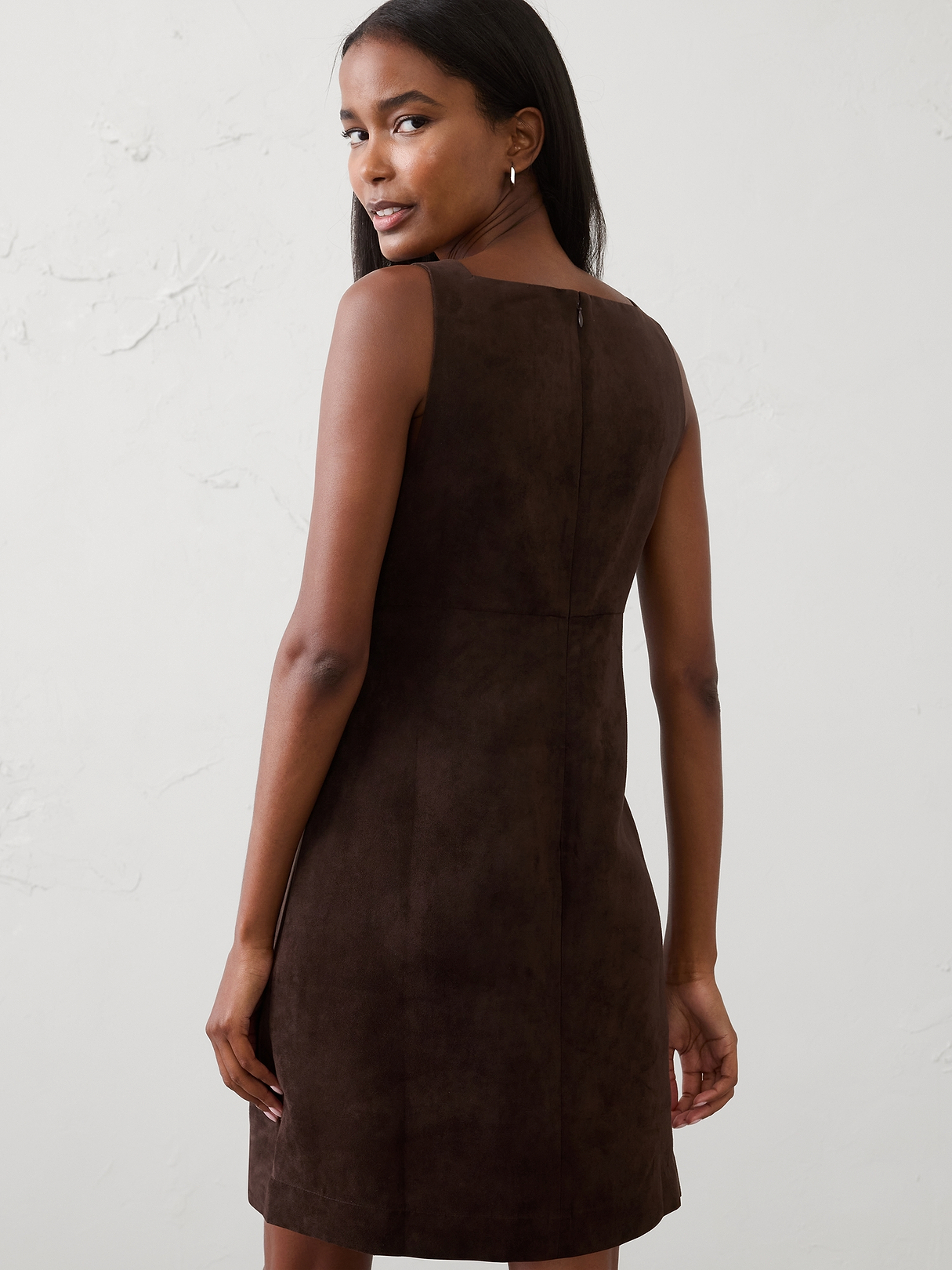 Vegan Suede Empire-Waist Mini Dress | Banana Republic Factory