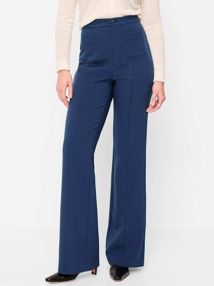 Image number 2 showing, High-Waisted Patch Pocket Flare Pants