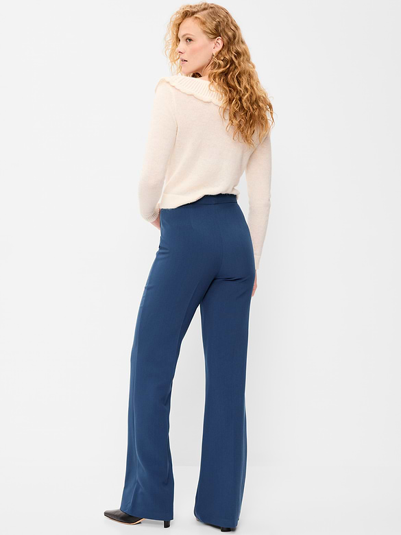 High-Waisted Patch Pocket Flare Pants