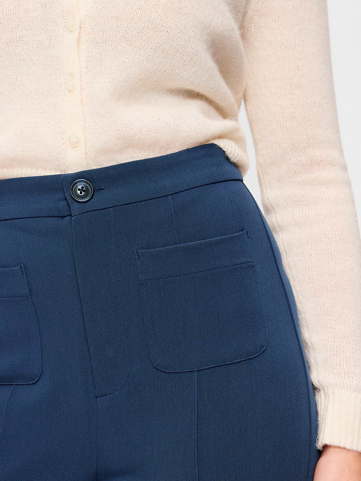 Image number 4 showing, High-Waisted Patch Pocket Flare Pants
