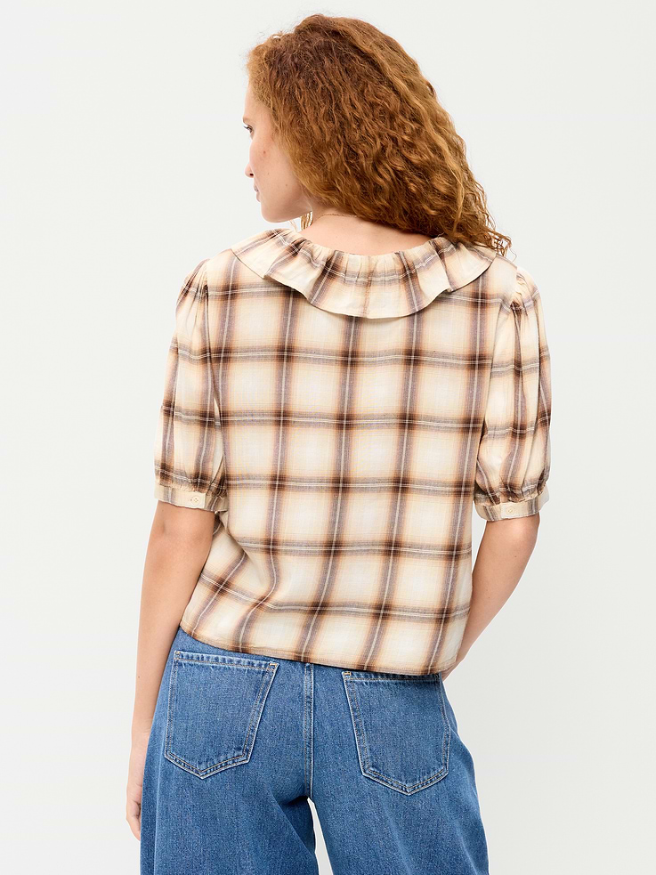 Image number 2 showing, Ruffle Collar Tie-Front Top