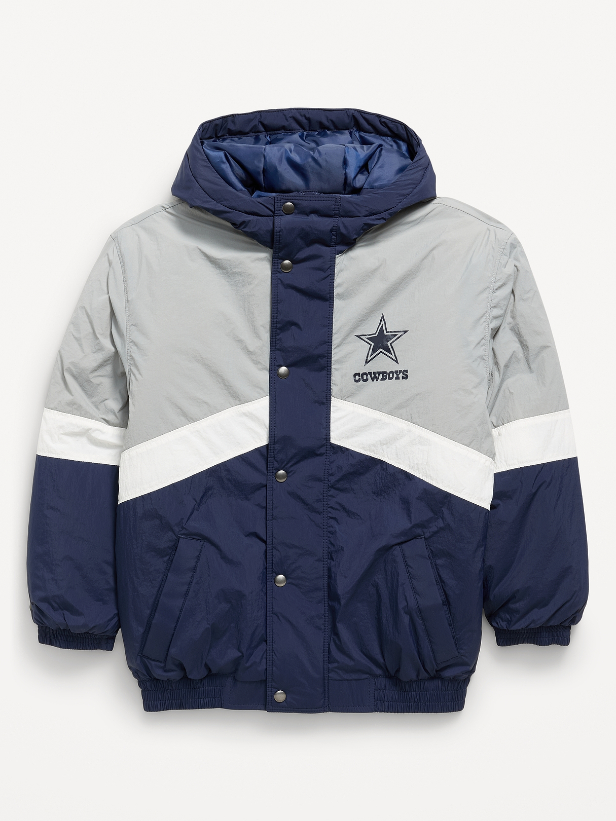 Dallas Cowboys Oversized Crinkled Hooded Jacket for Boys | Old Navy