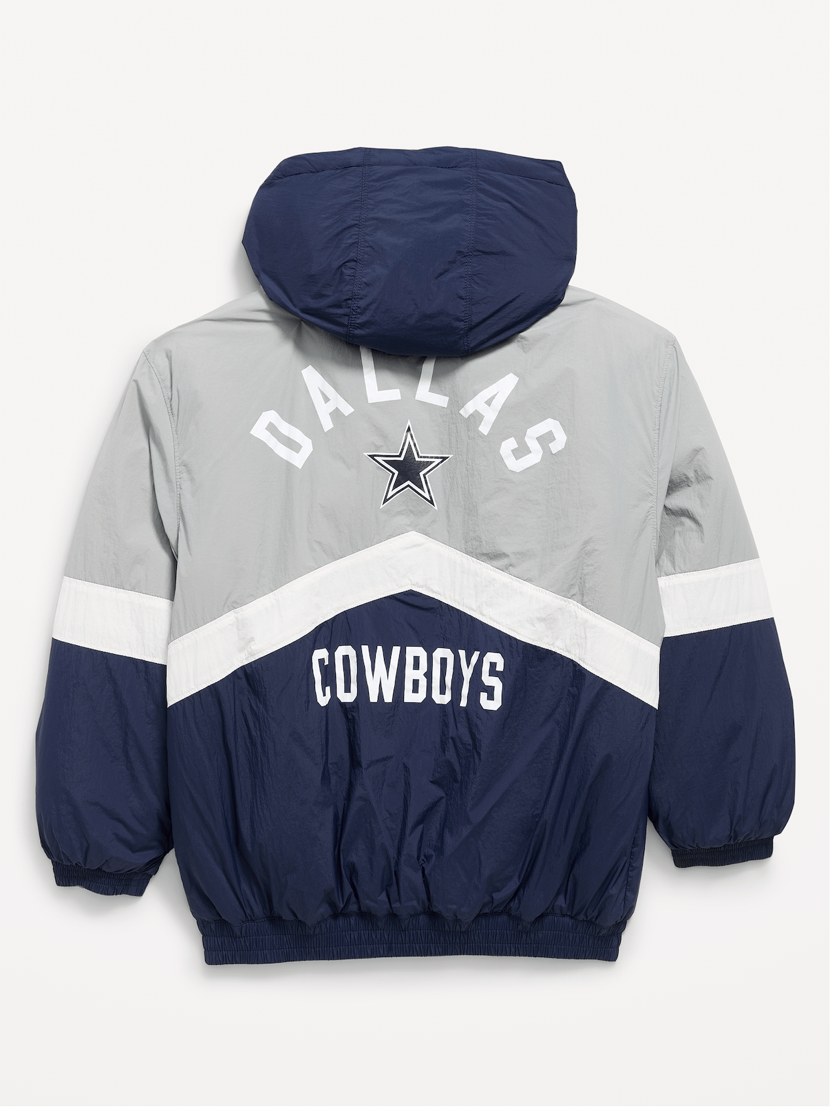 Image number 3 showing, Dallas Cowboys Oversized Crinkled Hooded Jacket for Boys