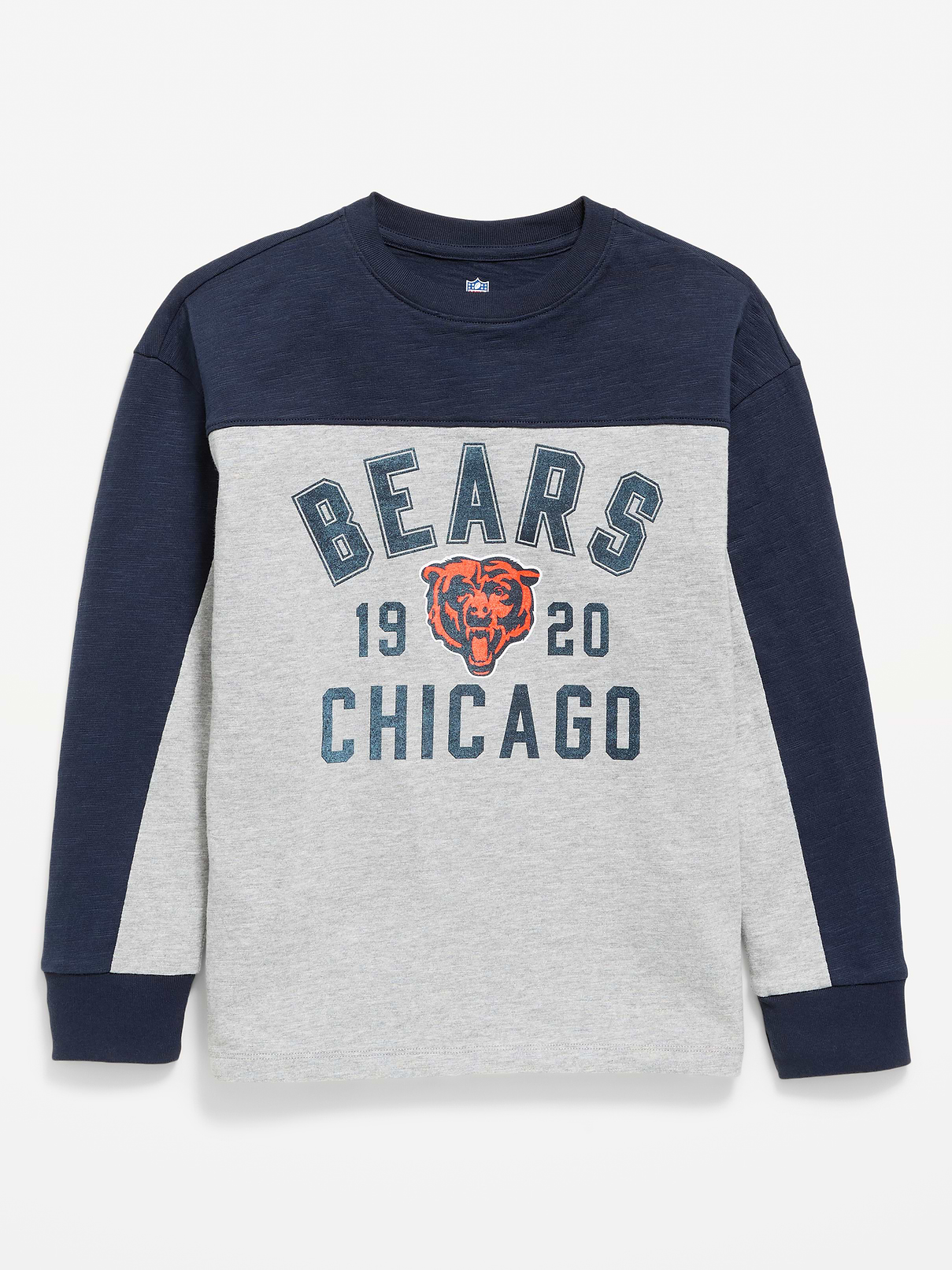 Image number 2 showing, Chicago Bears Long-Sleeve Oversized Graphic Football T-Shirt for Boys