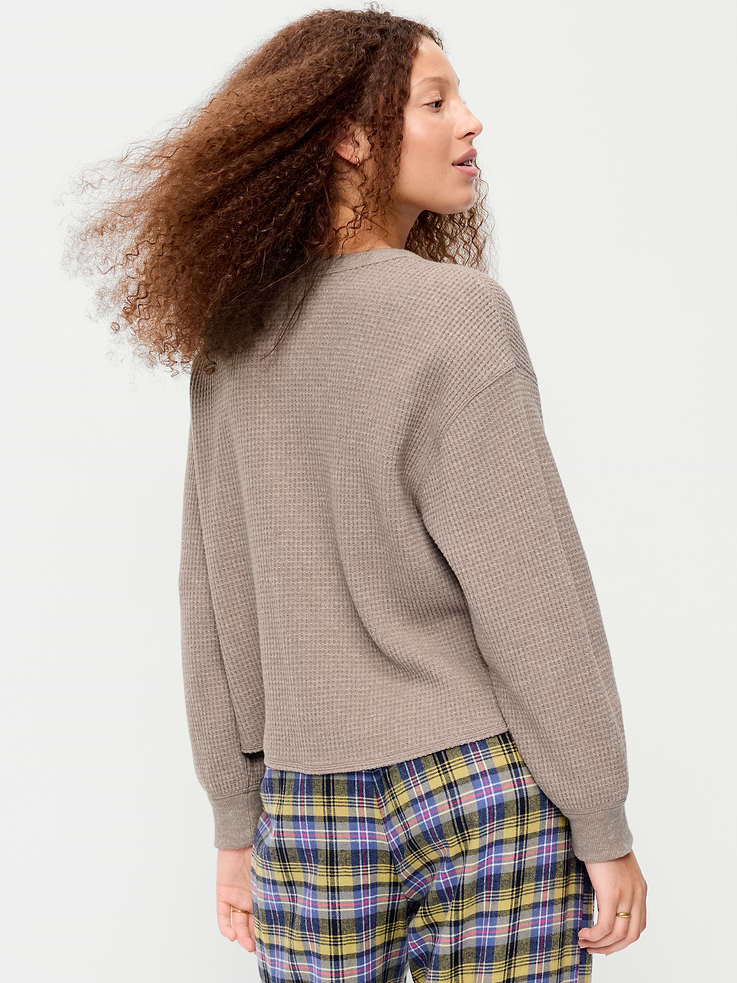 Image number 2 showing, Long-Sleeve Crew-Neck Henley T-Shirt
