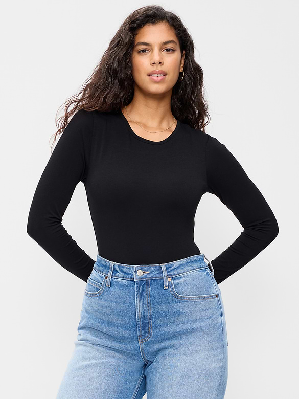 Long-Sleeve Crew-Neck Bodysuit