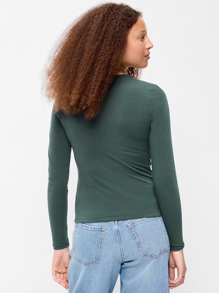 Image number 2 showing, Hug Double-Layer Crew-Neck Long-Sleeve Top