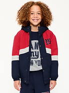 Image number 1 showing, New York Giants Oversized Crinkled Hooded Jacket for Boys