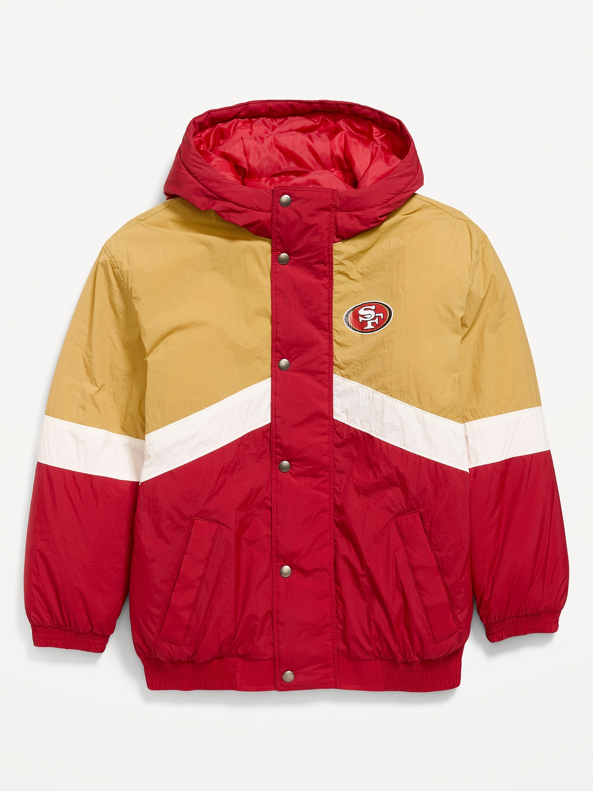 San Francisco 49ers Oversized Crinkled Hooded Jacket for Boys
