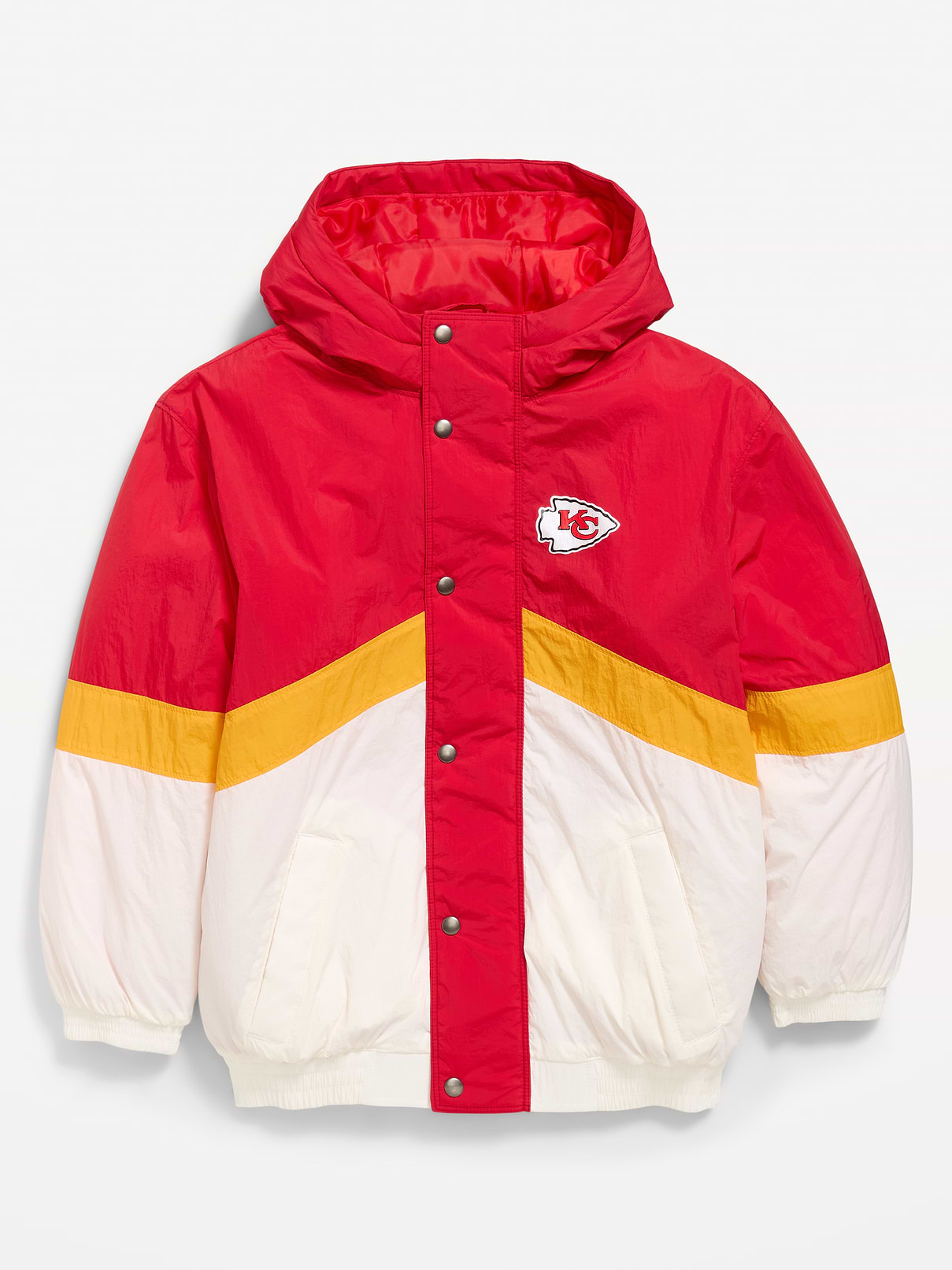 Image number 2 showing, Kansas City Chiefs Oversized Crinkled Hooded Jacket for Boys