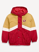 Image number 2 showing, San Francisco 49ers Oversized Crinkled Hooded Jacket for Boys