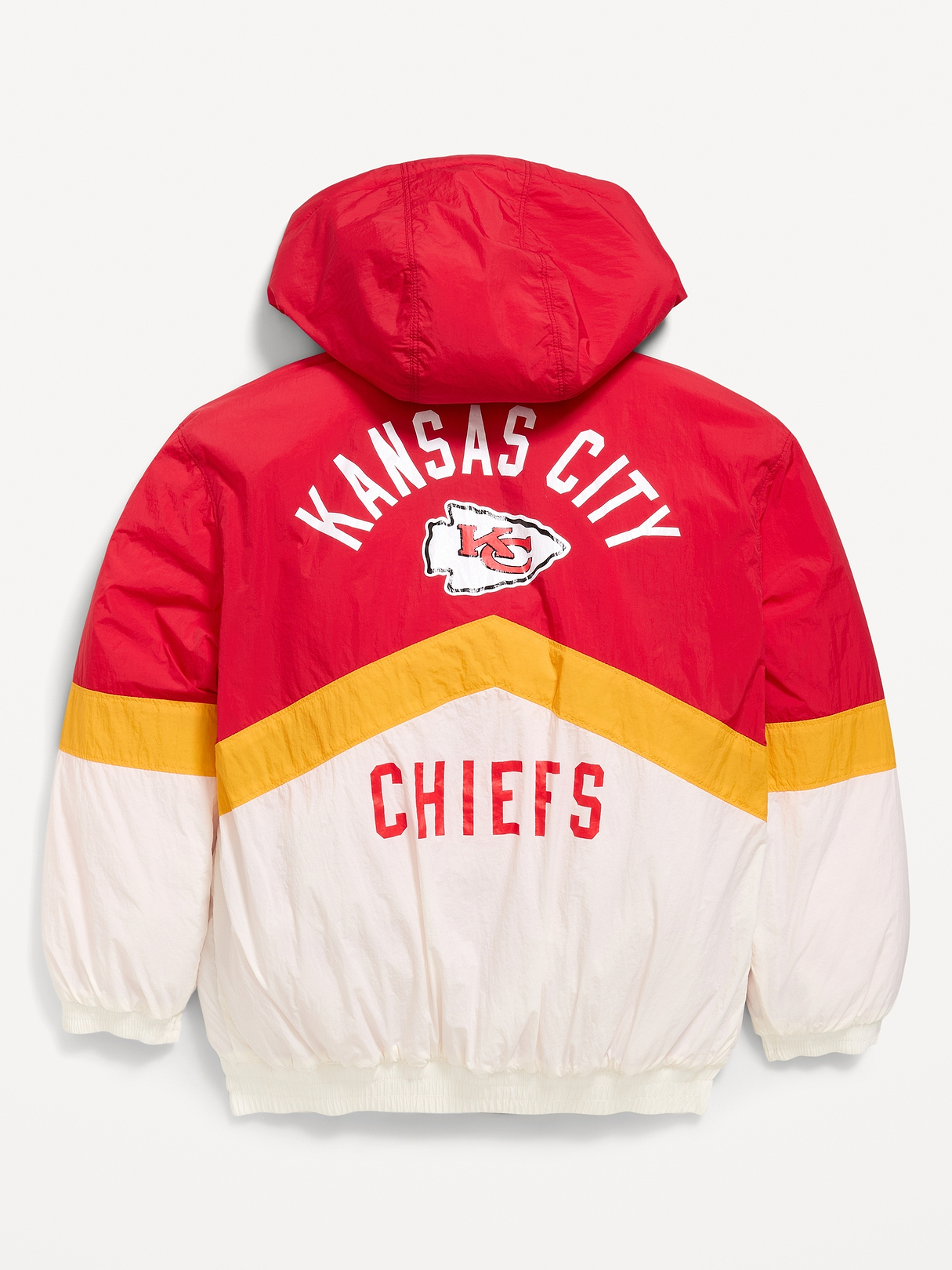 Kansas City Chiefs Oversized Crinkled Hooded Jacket for Boys | Old
