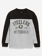 Image number 2 showing, Pittsburgh Steelers Long-Sleeve Oversized Graphic Football T-Shirt for Boys