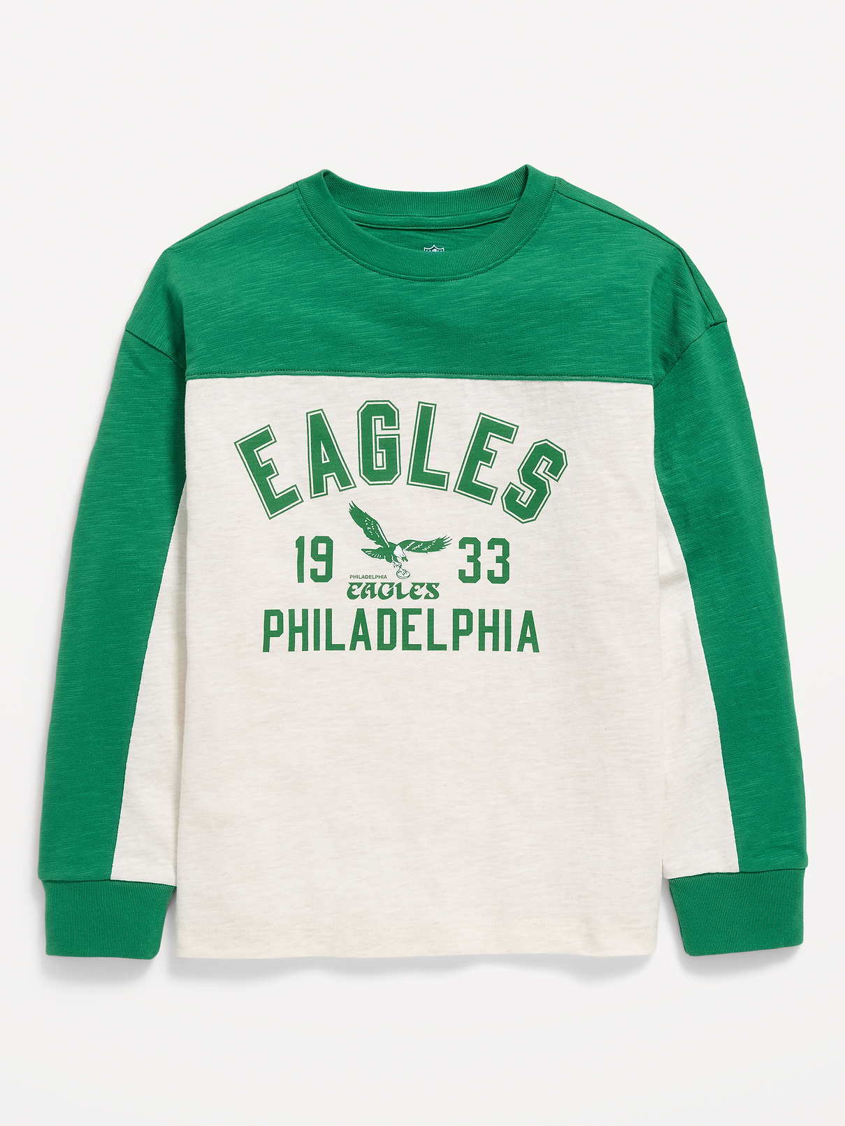 Image number 2 showing, Philadelphia Eagles Long-Sleeve Oversized Graphic Football T-Shirt for Boys