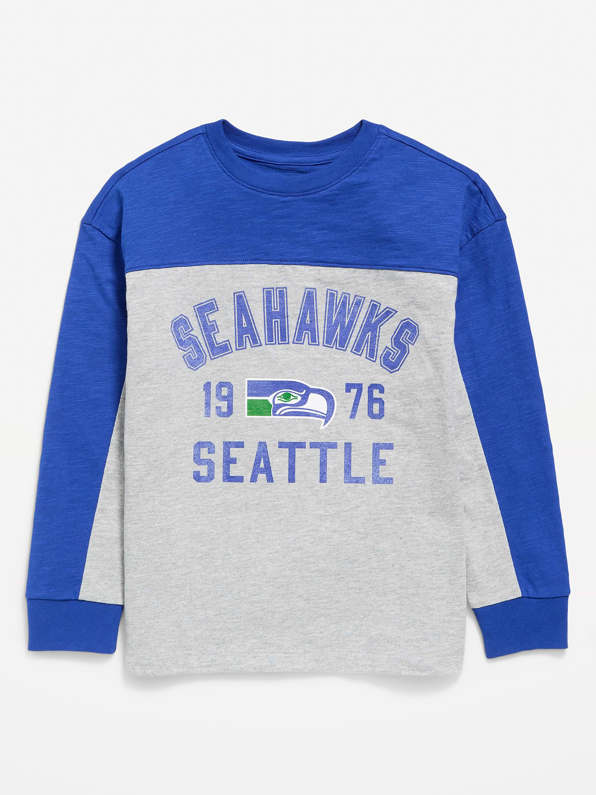 Image number 2 showing, Seattle Seahawks Long-Sleeve Oversized Graphic Football T-Shirt for Boys