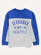 Image number 2 showing, Seattle Seahawks Long-Sleeve Oversized Graphic Football T-Shirt for Boys