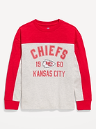 Image number 2 showing, Kansas City Chiefs Long-Sleeve Oversized Graphic Football T-Shirt for Boys