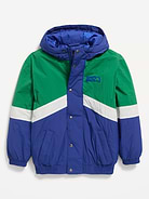 Image number 2 showing, Seattle Seahawks Oversized Crinkled Hooded Jacket for Boys