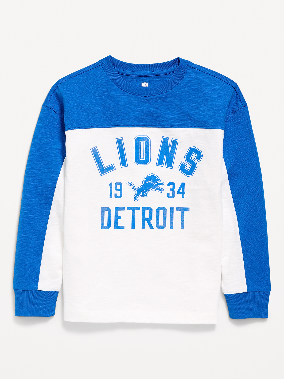 Image number 2 showing, Detroit Lions Long-Sleeve Oversized Graphic Football T-Shirt for Boys