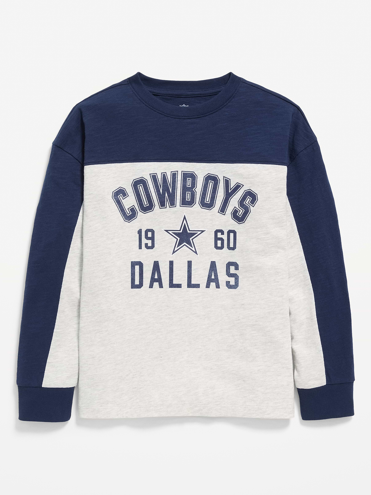 Image number 2 showing, Dallas Cowboys Long-Sleeve Oversized Graphic Football T-Shirt for Boys