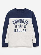 Image number 2 showing, Dallas Cowboys Long-Sleeve Oversized Graphic Football T-Shirt for Boys