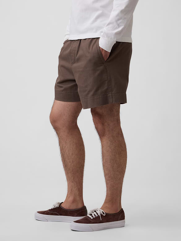 5.5" Linen-Blend Relaxed Shorts