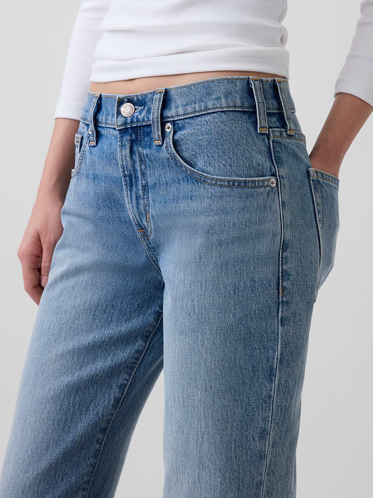 Image number 5 showing, Mid Rise Relaxed Flare Jeans