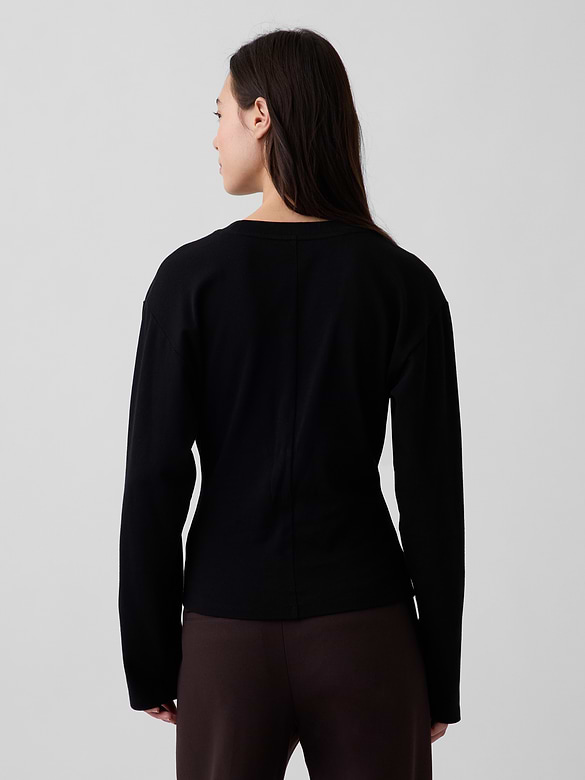 Knit Fitted-Waist T-Shirt