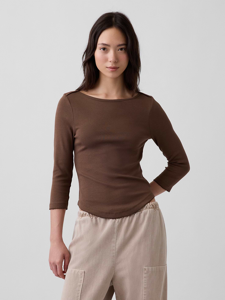 Image number 1 showing, Modern Boatneck T-Shirt