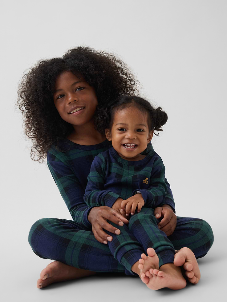 Image number 1 showing, Kids & Baby Organic Brushed Cotton Plaid PJ Set
