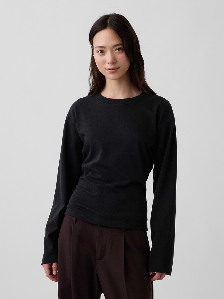 Image number 1 showing, Knit Fitted-Waist T-Shirt