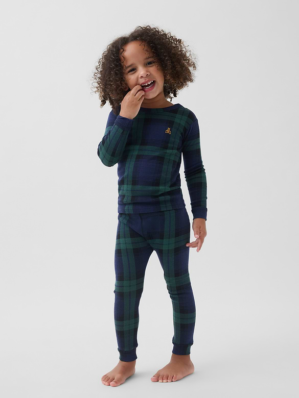Kids & Baby Organic Brushed Cotton Plaid PJ Set