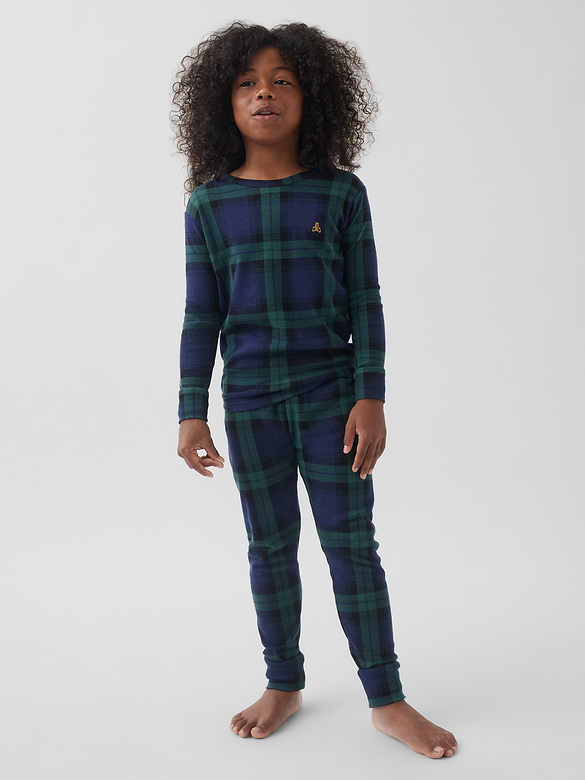Kids & Baby Organic Brushed Cotton Plaid PJ Set