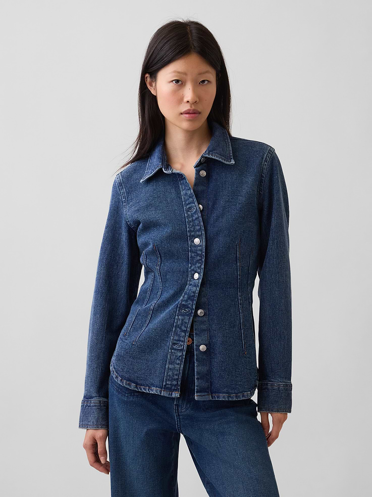 Image number 1 showing, Denim Fitted Shirt