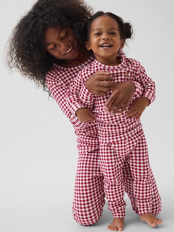 Kids & Baby Organic Brushed Cotton Gingham PJ Set
