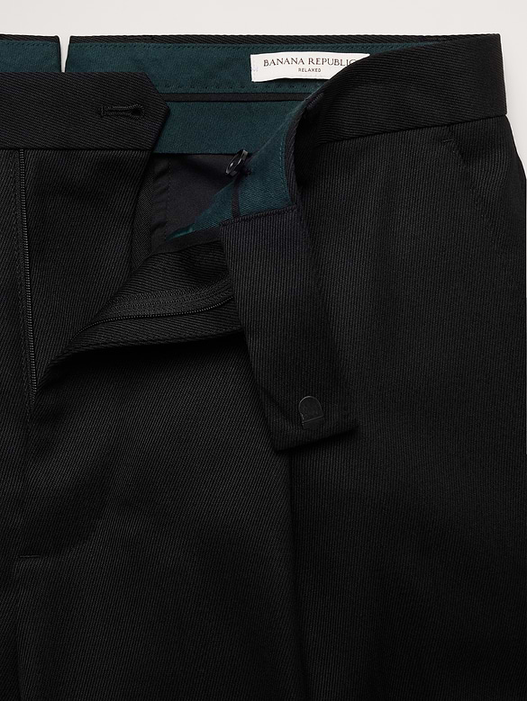 Loose Pleated Twill Suit Pant