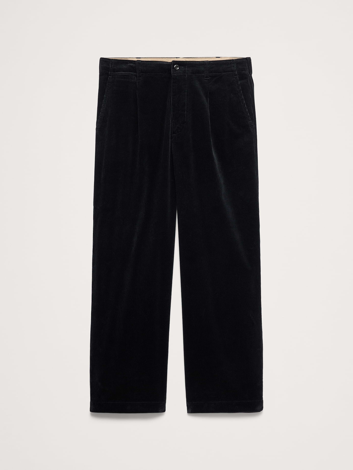 Image 4 de 8, Pantalon ample en velours côtelé plissé