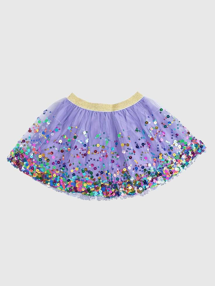 Image 1 of 5, The Lavender Confetti Tutu is a fun dress up tutu for celebrating birthdays, holidays or any day!, Super soft tulle doesn’t scratch or itch., Cotton lining provides extra coverage and comfort., “Shed-free” embellishments ensure glitter does not sprinkle around the house., Sweet Wink is a mother-daughter business - all items are designed in their New York showroom and every order is packed with love by their team of local employees and shipped from their hometown warehouse.