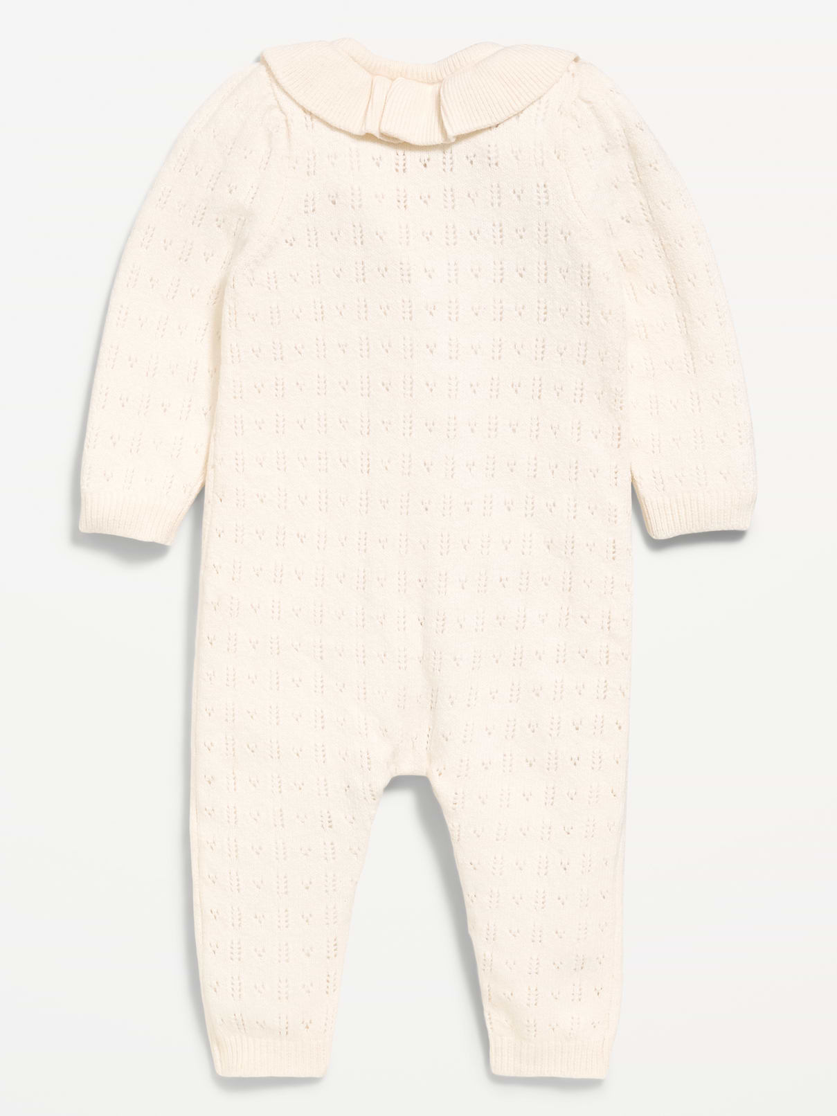 Image 3 of 3, Pointelle-Knit Button-Front One-Piece for Baby